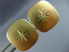 ESTATE LARGE .06CT DIAMOND 14KT YELLOW GOLD 3D STAR SNOW FLAKE SQUARE CUFF LINKS