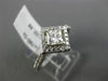 WIDE .99CT ROUND & PRINCESS DIAMOND 14KT WHITE GOLD HALO SQUARE ENGAGEMENT RING