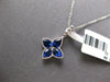 1.29CT DIAMOND & AAA SAPPHIRE 18KT WHITE GOLD 3D 4 LEAF CLOVER FLOATING PENDANT