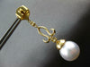 LARGE 1.04CT DIAMOND & AAA SOUTH SEA PEARL 18KT YELLOW GOLD 3D HANGING EARRINGS