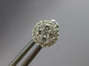 ESTATE .50CT DIAMOND 14KT WHITE GOLD CLASSIC CLUSTER HALO FLOWER STUD EARRINGS