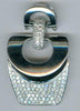 ESTATE 1.60CT DIAMOND 18KT WHITE GOLD 3D PAVE PURSE LOVE KNOT FLOATING PENDANT