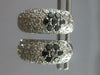 ESTATE 1.23CT WHITE AND BLACK DIAMOND 14KT WHITE GOLD FLOWER FUN HUGGIE EARRINGS