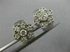 ESTATE .50CT ROUND DIAMOND 14KT WHITE GOLD CLASSIC FLOWER HUGGIE EARRINGS #21898