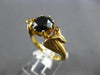 1.6CT BLACK DIAMOND 18KT YELLOW GOLD 3D HANDCRAFTED DOUBLE SNAKE ENGAGEMENT RING