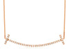 ESTATE .35CT DIAMOND 14K ROSE GOLD 3D CLASSIC ROUND BAR HAPPY FACE LOVE NECKLACE