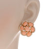 LARGE 13.81CT DIAMOND & AAA CORAL 18KT ROSE GOLD 3D OVAL & ROUND FLOWER EARRINGS