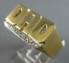 ESTATE LARGE .12CT DIAMOND 14KT WHITE AND YELLOW GOLD DAD MEN RING