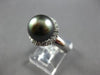 .37CT DIAMOND & AAA TAHITIAN PEARL 14KT WHITE GOLD 3D SOLITAIRE HALO LOVE RING