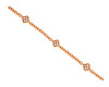 ESTATE .12CT DIAMOND 14KT ROSE GOLD 3D FLOWER BY THE YARD FILIGREE LOVE BRACELET