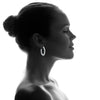 ESTATE 3.0CT DIAMOND 14KT WHITE GOLD 3D CLASSIC INSIDE OUT HOOP HANGING EARRINGS