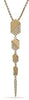 .25CT DIAMOND 14KT YELLOW GOLD 3D MULTI HEXAGON JOURNEY LARIAT FLOATING PENDANT