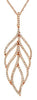 .38CT DIAMOND 14KT ROSE GOLD CLASSIC MULTI LEAF TEAR DROP FUN FLOATING PENDANT