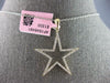 ESTATE .36CT DIAMOND 14KT YELLOW GOLD 3D CLASSIC OPEN STAR LOVE FLOATING PENDANT