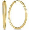ESTATE 14KT YELLOW GOLD 3D CLASSIC FLEXIBLE HOOP HANGING EARRINGS