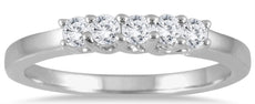 .23CT DIAMOND 14KT WHITE GOLD 3D 5 STONE SHARED PRONG WEDDING ANNIVERSARY RING