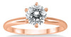 ESTATE 1.0CT DIAMOND 14KT ROSE GOLD 3D ROUND SOLITAIRE 6 PRONG ENGAGEMENT RING