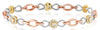1.73CT DIAMOND 14KT WHITE YELLOW & ROSE GOLD 3D INFINITY FLORAL TENNIS BRACELET