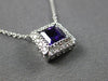 .70CT DIAMOND & AAA AMETHYST 14KT WHITE GOLD PRINCESS & ROUND HALO LOVE NECKLACE