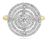 ESTATE .93CT DIAMOND 14KT YELLOW GOLD 3D CLUSTER FLOWER MULTI CIRCULAR FUN RING