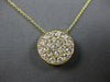 1.11CT DIAMOND 14KT YELLOW GOLD 3D CLASSIC PAVE CIRCULAR LOVE FLOATING PENDANT