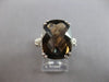 EXTRA LARGE 9.57CT DIAMOND & AAA SMOKY TOPAZ 14K WHITE GOLD CUSHION & ROUND RING