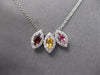 .54CT DIAMOND & AAA MULTI GEM 14K WHITE GOLD MARQUISE SHAPE & ROUND HALO PENDANT
