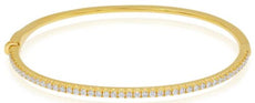 .87CT DIAMOND 14KT YELLOW GOLD ROUND CLASSIC SEMI ETERNITY CUFF BANGLE BRACELET