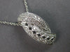 ESTATE LARGE .43CT DIAMOND 18K WHITE GOLD 3D MULTI ROW FILIGREE FLOATING PENDANT