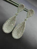 ESTATE LARGE 2.30CT DIAMOND 18K WHITE GOLD 3D CLASSIC TEAR DROP HANGING EARRINGS