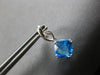 3.46CT DIAMOND & AAA BLUE TOPAZ 14KT WHITE GOLD CUSHION & ROUND HANGING EARRINGS