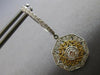 LARGE .83CT DIAMOND 14KT 2 TONE GOLD FILIGREE MILTI HEART STAR HANGING EARRINGS