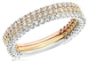 1.09CT DIAMOND 18KT TRI COLOR GOLD ETERNITY SIZEABLE STACKABLE ANNIVERSARY RING