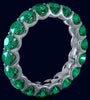 ESTATE 4.25CT AAA EMERALD 14KT WHITE GOLD 3D SHARED PRONG ETERNITY LOVE FUN RING