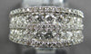 ESTATE LARGE 1.39CT DIAMOND 18KT WHITE GOLD 3D MULTI ROW FUN ANNIVERSARY RING