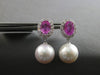 2.35CT DIAMOND & AAA PINK SAPPHIRE & SOUTH SEA PEARL 18K WHITE GOLD 3D EARRINGS