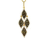 1.08CT WHITE & CHOCOLATE FANCY DIAMOND 14KT YELLOW GOLD CHANDELIER LEAF PENDANT