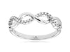 ESTATE .11CT DIAMOND 14KT WHITE GOLD 3D ROUND INFINITY CRISS CROSS FUN RING
