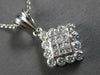 .75CT DIAMOND 14KT WHITE GOLD ROUND & PRINCESS INVISIBLE SQUARE FLOATING PENDANT