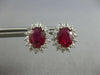 2.65CT DIAMOND & AAA RUBY 14KT WHITE GOLD 3D OVAL & ROUND FLOWER EARRINGS #27736