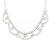 ESTATE 26.8CT DIAMOND 18KT WHITE GOLD MULTI FLOWER SEMI CIRCULAR TENNIS NECKLACE