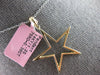 ESTATE .36CT DIAMOND 14KT YELLOW GOLD 3D CLASSIC OPEN STAR LOVE FLOATING PENDANT