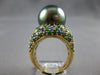 5.68CT DIAMOND & AAA MULTI COLOR GEM & AAA TAHITIAN PEARL 18KT YELLOW GOLD RING