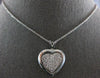 ESTATE LARGE .76CT DIAMOND 14KT WHITE GOLD 3D PAVE HEART LOVE FLOATING PENDANT