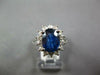 2.29CT DIAMOND & AAA ROYAL BLUE SAPPHIRE 14KT WHITE GOLD FLOWER ENGAGEMENT RING