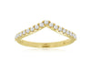 ESTATE .28CT DIAMOND 14KT YELLOW GOLD 3D ROUND V SHAPE CLASSIC ANNIVERSARY RING