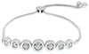 .42CT DIAMOND 14KT WHITE GOLD ROUND 7 STONE BEZEL ADJUSTABLE FUN TENNIS BRACELET
