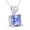 .35CT AAA TANZANITE 14K WHITE GOLD 3D PRINCESS SQUARE SOLITAIRE FLOATING PENDANT