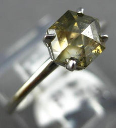 1.15CT CHOCOLATE FANCY DIAMOND 18KT WHITE GOLD SOLITAIRE HEXAGON ENGAGEMENT RING