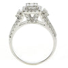 WIDE 1.08CT DIAMOND 18KT WHITE GOLD ROUND & BAGUETTE SQUARE HALO FRIENDSHIP RING